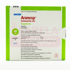 DARBEPOETINA ALFA ARANESP 40 MCG/ 0.4ML C/1A SOL. INY. AMGEN